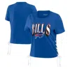 Wear By Erin Andrews Royal Buffalo Bills Lace Up Side Modest Cropped T-shirt In Royal