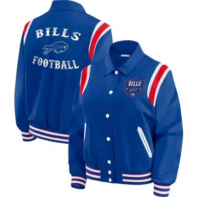 Wear By Erin Andrews Royal Buffalo Bills Varsity Lightweight Full-snap Jacket In Blue