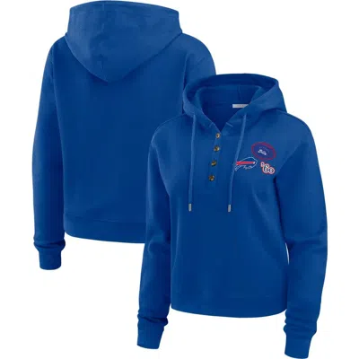 Wear By Erin Andrews Royal Buffalo Bills Waffle Hoodie Pullover Top