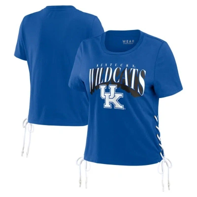 Wear By Erin Andrews Royal Kentucky Wildcats Side Lace-up Modest Crop T-shirt
