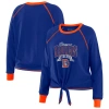 Wear By Erin Andrews Women's Royal/red Buffalo Bills Tie-front Long Sleeve Top In Blue