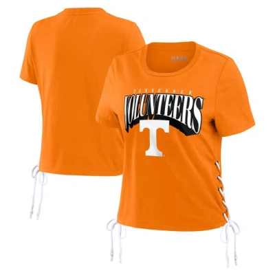 Wear By Erin Andrews Tennessee Orange Tennessee Volunteers Side Lace-up Modest Crop T-shirt