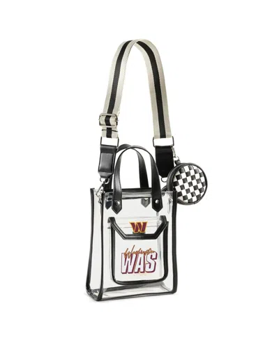 Wear By Erin Andrews Washington Commanders Clear Stadium Coin Pouch With Crossbody Purse In Transparent