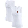 Wear By Erin Andrews White Baltimore Orioles Rib-knit Henley Tank Top In White