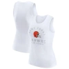 Wear By Erin Andrews White Cleveland Browns Ribbed Graphic Tank Top In Multi