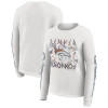 Wear By Erin Andrews White Denver Broncos Graphic Waffle Long-sleeve T-shirt In White