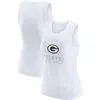 Wear By Erin Andrews White Green Bay Packers Ribbed Graphic Tank Top In White