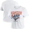 Wear By Erin Andrews White Houston Astros Distressed Cropped Baby T-shirt In White