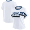 Wear By Erin Andrews White Indianapolis Colts Cropped Center Stripe Dolman T-shirt In Multi