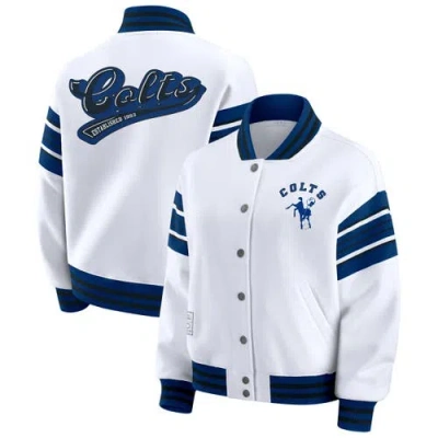 Wear By Erin Andrews White Indianapolis Colts Plus Size Full-snap Fleece Sweatshirt Jacket