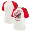 Wear By Erin Andrews White Kansas City Chiefs Sleeve Stripe Distressed Raglan T-shirt In White