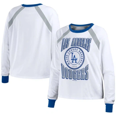 Wear By Erin Andrews White Los Angeles Dodgers Raglan Long Sleeve T-shirt