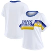 Wear By Erin Andrews White Los Angeles Rams Cropped Center Stripe Dolman T-shirt In White