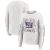 Wear By Erin Andrews White New York Giants Graphic Waffle Long-sleeve T-shirt In Multi