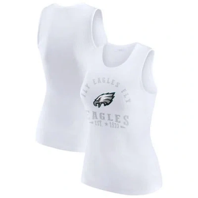 Wear By Erin Andrews White Philadelphia Eagles Ribbed Graphic Tank Top