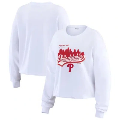Wear By Erin Andrews Women's White Los Angeles Dodgers Domestic Postcard Long Sleeve T-shirt