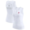Wear By Erin Andrews White Philadelphia Phillies Rib-knit Henley Tank Top In White