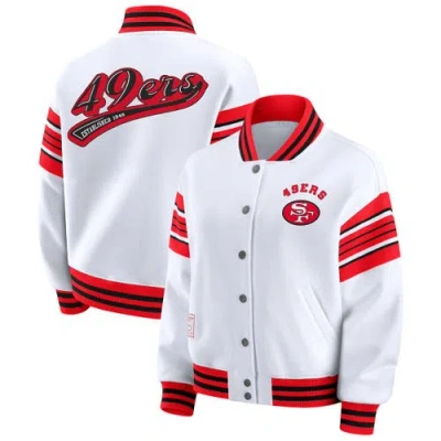 Wear By Erin Andrews White San Francisco 49ers Plus Size Full-snap Fleece Sweatshirt Jacket