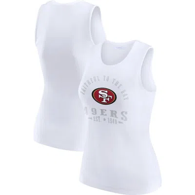 Wear By Erin Andrews White San Francisco 49ers Ribbed Graphic Tank Top