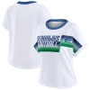 Wear By Erin Andrews White Seattle Seahawks Cropped Center Stripe Dolman T-shirt In White