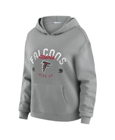 Wear By Erin Andrews Women's 2-piece Gray Atlanta Falcons Waffle-knit Long-sleeve Hoodie And Lounge Pant Set
