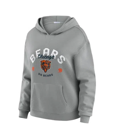 Wear By Erin Andrews Women's 2-piece Gray Chicago Bears Waffle-knit Long-sleeve Hoodie And Lounge Pant Set