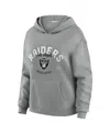 Wear By Erin Andrews Women's 2-piece Gray Las Vegas Raiders Waffle-knit Long-sleeve Hoodie And Lounge Pant Set In Gray
