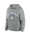Wear By Erin Andrews Women's 2-piece Gray Los Angeles Dodgers Waffle-knit Long-sleeve Hoodie And Lounge Pant Set In Gray