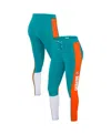 Wear By Erin Andrews Women's Aqua/orange Miami Dolphins Color-block Leggings In Aqua,orange