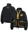 Wear By Erin Andrews Women's Black Boston Bruins Polar Fleece Half-zip Jacket In Black