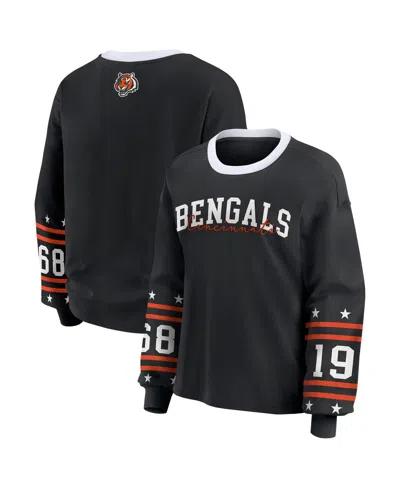 Wear By Erin Andrews Women's Black Cincinnati Bengals Sport Long-sleeve T-shirt