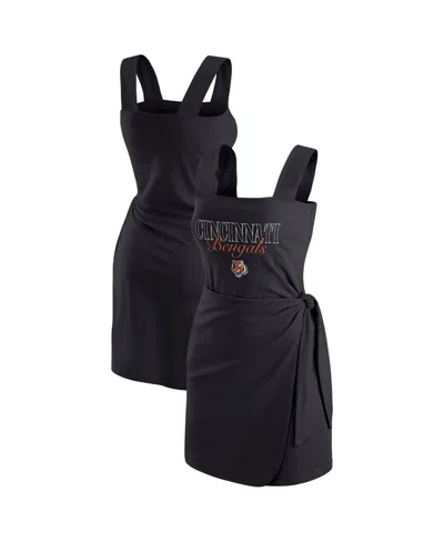 Wear By Erin Andrews Women's Black Cincinnati Bengals Wrap Dress