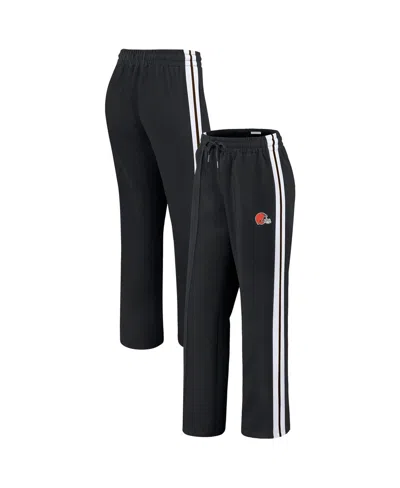Wear By Erin Andrews Women's Black Cleveland Browns Color Block Straight Leg Pants
