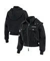 Wear By Erin Andrews Women's Black Green Bay Packers Patch Pocket Cropped Full-zip Bomber Jacket In Black