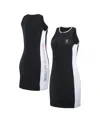 Wear By Erin Andrews Women's Black Houston Astros Color Block Quarter-zip Sleeveless Dress In Black