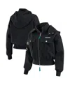 Wear By Erin Andrews Women's Black Detroit Lions Patch Pocket Bomber Jacket In Black