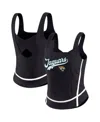 Wear By Erin Andrews Women's Black Jacksonville Jaguars Square Neck Tank Top In Black