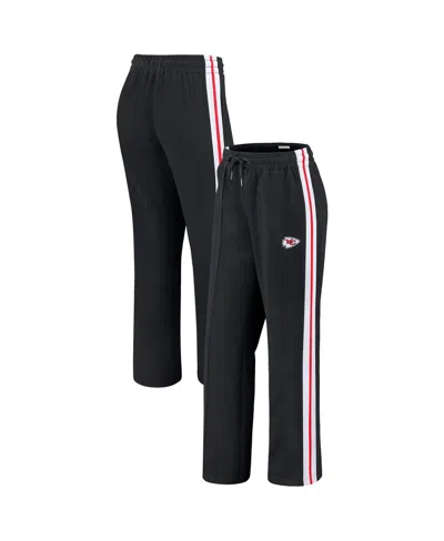 Wear By Erin Andrews Women's Black Kansas City Chiefs Color-block Straight Leg Pants