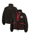 Wear By Erin Andrews Black Carolina Hurricanes Polar Fleece Half-zip Jacket In Black