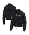 Wear By Erin Andrews Women's Black Detroit Lions Patch Pocket Bomber Jacket In Black