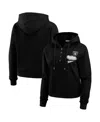 Wear By Erin Andrews Women's Black Las Vegas Raiders Plus Size Waffle Hoodie Pullover Top In Multi