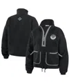 Wear By Erin Andrews Women's Black Los Angeles Kings Polar Fleece Half-zip Jacket In Black