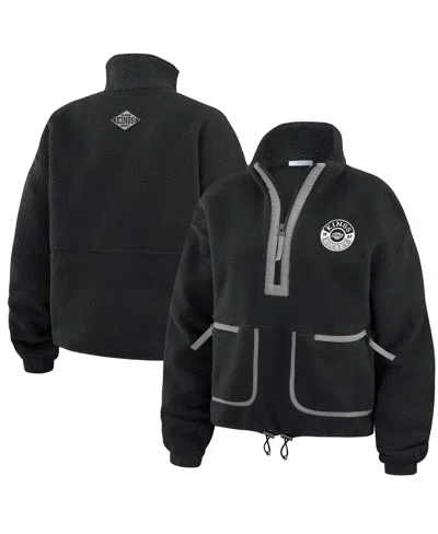 Wear By Erin Andrews Women's Black Los Angeles Kings Polar Fleece Half-zip Jacket