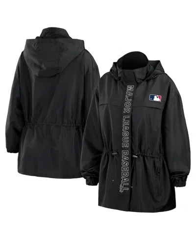 Wear By Erin Andrews Women's Black Mlb Merchandise Full-zip Windbreaker Hoodie Jacket