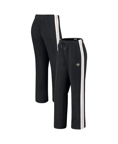 Wear By Erin Andrews Women's Black New Orleans Saints Color Block Straight Leg Pants