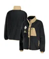 Wear By Erin Andrews Women's Black New Orleans Saints Polar Fleece Raglan Full-snap Jacket In Black