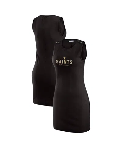 Wear By Erin Andrews Women's Black New Orleans Saints Ribbed Tank Dress