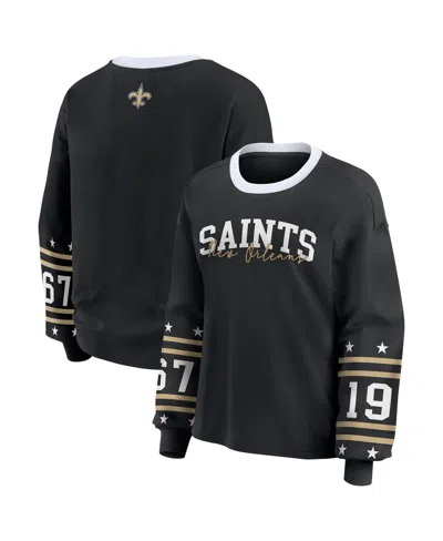 Wear By Erin Andrews Women's Black New Orleans Saints Sport Long-sleeve T-shirt