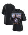 Wear By Erin Andrews Women's Black New York Knicks Oversized Boyfriend T-shirt In Black