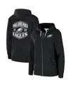 Wear By Erin Andrews Black Philadelphia Eagles Angled Full-zip Hoodie In Black